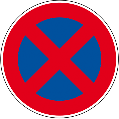 Schild einer Haltezone / Halteverbotszonen